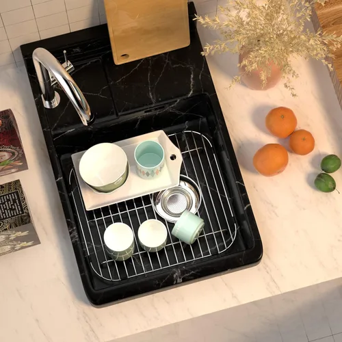 Vista 5 de Rejilla de fregadero y protectores de fregadero para fregadero de cocina, estante de fregadero para parte inferior del fregadero, rejilla