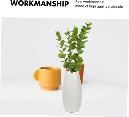 Vista 6 de 5 plantas verdes artificiales de imitación de hojas decorativas Zamioculcas para el hogar Navidad