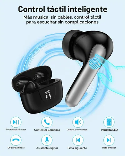 Vista 4 de Auriculares inalámbricos Samsung para Samsung Galaxy A17 A16 S26 Ultra S26+ S25, auriculares intrauditivos Bluetooth para iPhone17 Pro Max