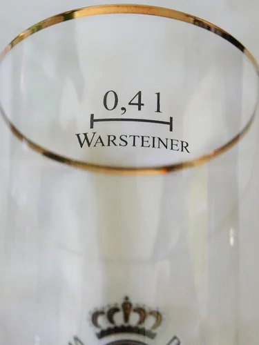 Vista 4 de Warsteiner Vaso de cerveza con borde dorado ~ 10 pulgadas