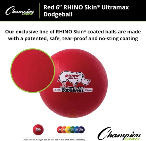 Vista 6 de Champion Sports Rhino Skin Ultramax Dodgeballs