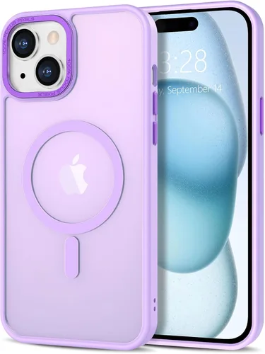 Vista 112 de Anuck - Funda magnética para iPhone 11 compatible con MagSafe, carcasa trasera mate translúcida dura, borde de TPU, delgada, resistente a impactos