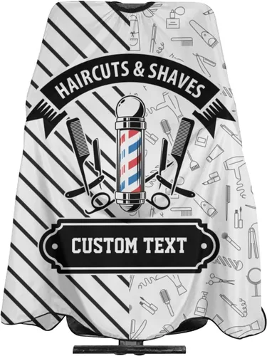 Vista 27 de Capa de barbero impermeable personalizada, Capa de peluquero personalizada, Añade tu texto, Capa de salón personalizada para hombres, Capa de corte
