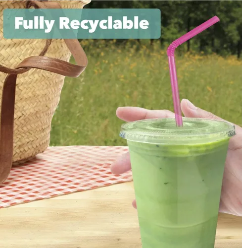 Vista 7 de [500 juegos de 16 onzas con tapas] Vasos de plástico transparente con tapas, batidos de jugo de café helado, desechables, reciclables para bebidas