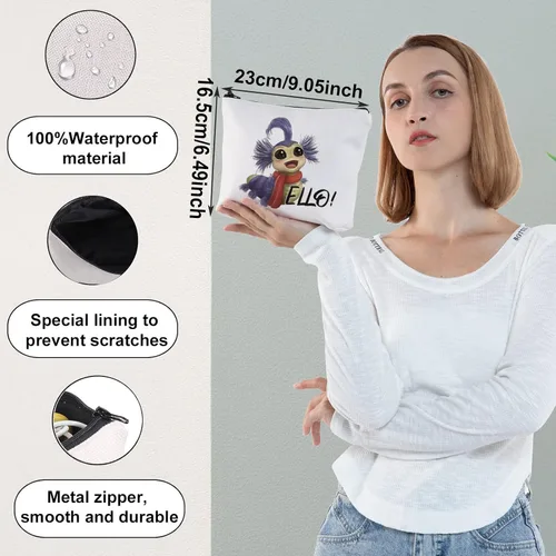 Vista 2 de WZMPA Ello - Bolsa de cosméticos para fanáticos de la película, regalos inspirados en la película, bolsa de maquillaje con cremallera para mujeres