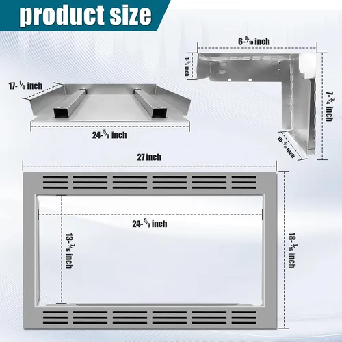 Vista 4 de NN-TK922SS - Kit de molduras de 27 pulgadas para usar con hornos microondas Panasonic, para horno microondas de 2.2 pies cúbicos, kit de molduras
