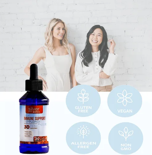Vista 5 de Silver Biotics Liquid 30 PPM patentado Multivalent SilverSol Technolology Bio-Hacking Inmune Building Natural Support Gotero de 4 onzas