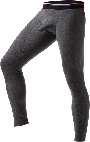 Vista 2 de Ouruikia Pantalones de ropa interior térmica para hombre, pantalones térmicos largos con bolsa separada