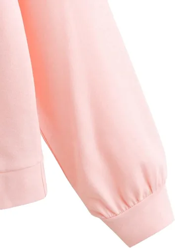 Vista 4 de SweatyRocks Sudadera casual de manga larga con cuello en contraste y hombros caídos para mujer