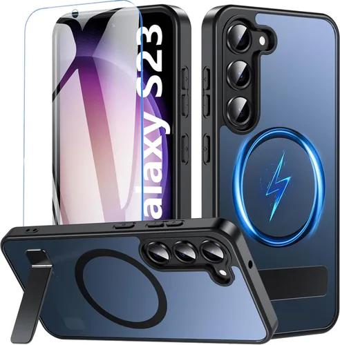 Vista 37 de Funda OWKEY Samsung Galaxy A13 5G, Funda Magnética para Teléfono con Soporte y Protector de Pantalla, Funda Protectora Antihuellas y a Prueba de A13