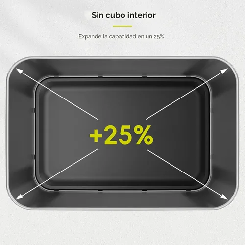 Vista 4 de EKO Nova - Papelera con sensor, 21 galones/80 litros, acero inoxidable, rectangular, sin contacto, con sensor de movimiento, negro mate