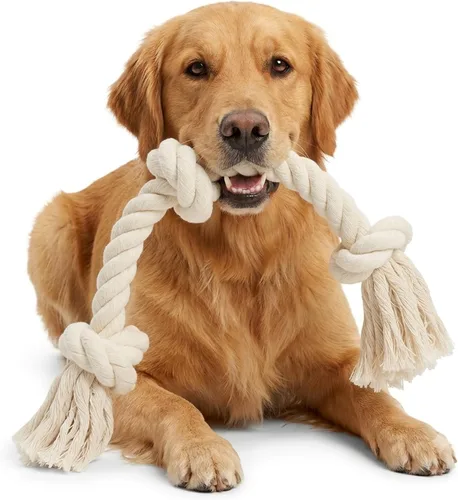 Vista 8 de Barida Pet Supplies - Cuerda de algodón 100% natural para perros, juguetes masticables de algodón blanco de primera calidad, cuerdas masticables