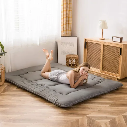Vista 25 de MAXYOYO Colchón Japonés de Suelo Futón Colchón, Tapete de Tatami Engrosado de 4", Almohadilla para Dormir Plegable Enrollable para Niños y Niñas