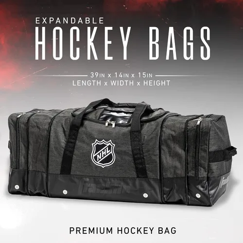 Vista 2 de Franklin Sports NHL Bolsa de transporte de hockey sobre hielo – Bolsa de equipo de primera calidad para equipo de hockey – Bolsa grande expandible