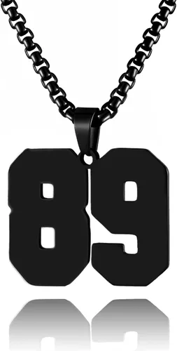 Vista 71 de Collar de Número Dorado para Hombre, Cadena de Acero Inoxidable con Colgante de Número para Atletas, Joyería Deportiva Personalizada para Niños