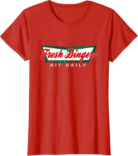 Vista 103 de Camiseta divertida de béisbol y softbol Don't Bunt Hit Fresh Dingers, Negro
