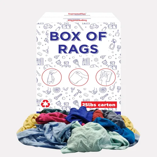Vista 13 de Trapos de limpieza de camisetas de color reciclado (caja de 600 libras de palé de 60 x 10 libras) en trapos de algodón de color caja, perfectos