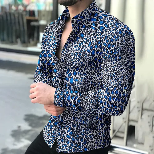 Vista 2 de CofeeMO Bravetoshop - Camisa de manga larga con botones para hombre con estampado floral