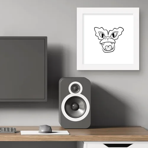 Vista 5 de Trends International Gallery Pops Gremlins - Arte de pared con diseño de rayas, versión enmarcada blanca, 12 x 12 pulgadas