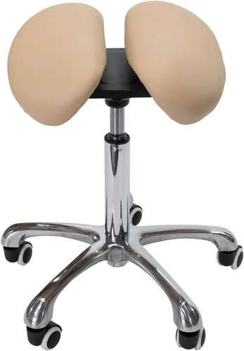Vista 3 de Taburete de silla con ruedas - Diseño ergonómico de asiento dividido, movilidad giratoria de 360° y altura ajustable resistente - Taburete de spa