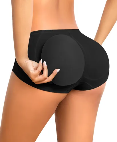 Vista 7 de DERCA Bragas con levantamiento de glúteos, ropa interior acolchada para mujer, sin costuras, para realzar los glúteos 2-Beige
