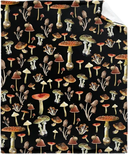 Vista 19 de Manta de hongos, ultra suave, cálida y ligera, de franela de forro polar con microhongos, para cama, sofá, regalo de viaje, decoración de hongos