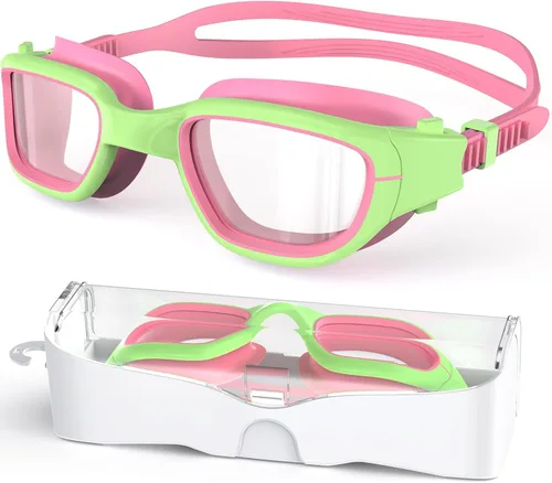 Vista 22 de Gafas de natación para niños, gafas de natación para niños de 6 a 14 años, gafas de piscina con protección UV antivaho para niños y niñas