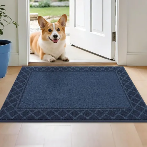 Vista 27 de BEQHAUSE Tapete para puerta atrapador de suciedad, antideslizante, absorbente, de bienvenida, de bajo perfil, lavable, para patas fangosas, entrada