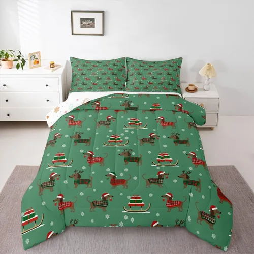 Vista 19 de Erosebridal Juego de ropa de cama Kawaii de muñeco de nieve tamaño individual para niños y niñas, juego de ropa de cama de feliz año nuevo, edredón