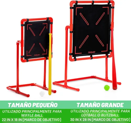 Vista 6 de GoSports Baseball Strike Zone Target para bolas de plástico, compatible con Blitzball y Wiffle Ball