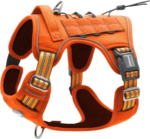 Vista 40 de Auroth - Arnés táctico para perros pequeños y medianos, sin tirones, arnés ajustable para mascotas, reflectante, K9, entrenamiento, trabajo