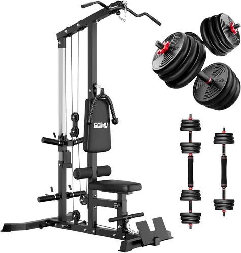 Vista 16 de LS01 Máquina de tracción LAT, máquina de cable para remo LAT con abdominales, torre LAT con accesorios de remo con cable, estaciones de polea 3 en 1