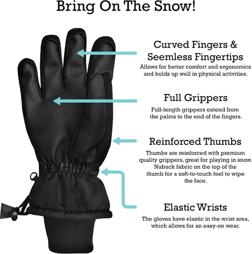 Vista 4 de N'Ice Caps - Guantes de invierno cálidos impermeables para niños con tecnología Thinsulate
