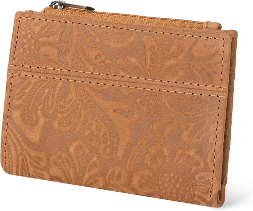 Vista 22 de Billetera Oak Leathers para mujer de piel de grano completo - Pequeña con protección RFID, monedero para monedas, tarjetero de crédito y DNI
