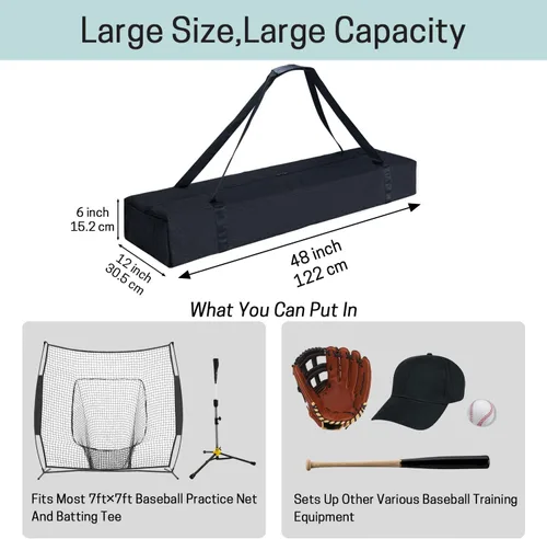 Vista 2 de VISEMAN Bolsa de repuesto de red estilo arco de béisbol sólo, bolsa de red de práctica de béisbol, bolsa de lona de red de béisbol, se adapta a