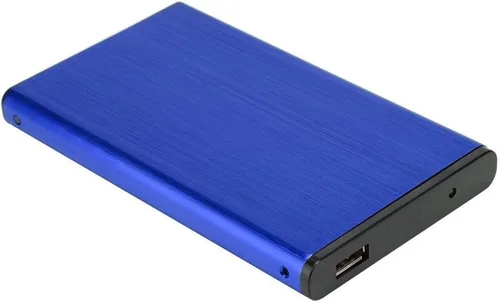 Vista 2 de Funda móvil USB2.0 de 2.5 pulgadas, caja externa de disco duro, aleación de aluminio cepillada para SSD de 2 TB, enchufar y usar, con indicador LED
