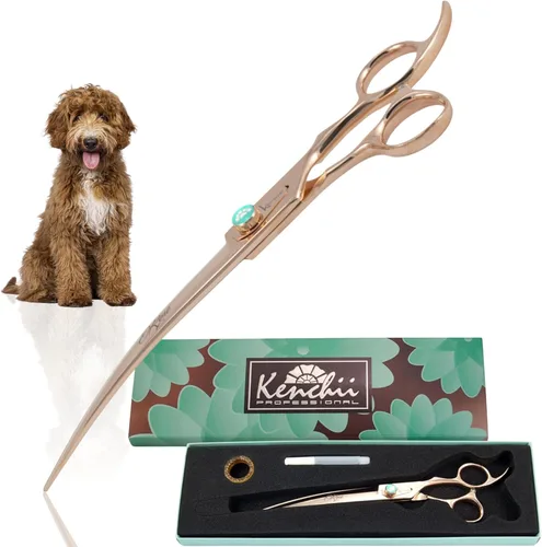 Vista 15 de Kenchii Rose - Tijeras de aseo para perros de 7 pulgadas, curvadas