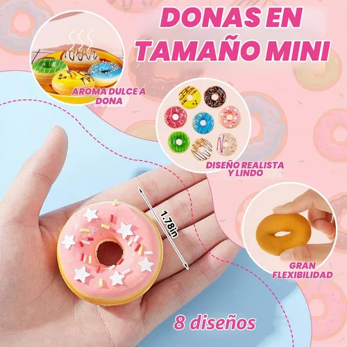 Vista 2 de Chalyna 8 donas de juguete pequeñas para fiestas de donas falsas, elegantes