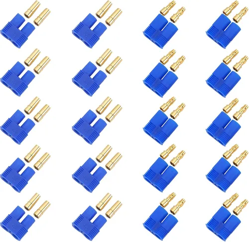 Vista 6 de 10Sets EC2 Conector de batería Adaptador RC chapado en oro 2.0MM 2MM Banana Plug Bullet Conector para RC Lipo Batería