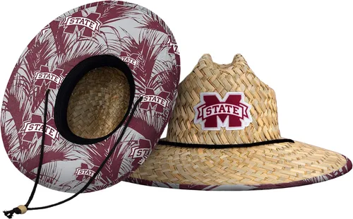 Vista 47 de FOCO - Sombrero de paja con logotipo de equipo universitario de NCAA y estampado floral para hombre