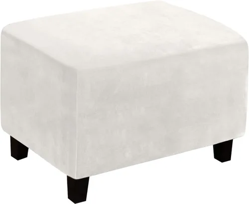 Vista 11 de Funda otomana, fundas otomanas de terciopelo rectangular y elásticas para taburete de pie para sala de estar, protector de muebles de almacenamiento