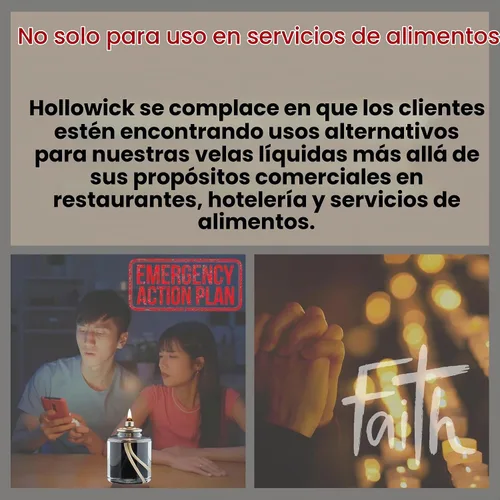 Vista 6 de Hollowick - Vela líquida desechable de 29 horas (36/caja) - Únicamente para uso comercial
