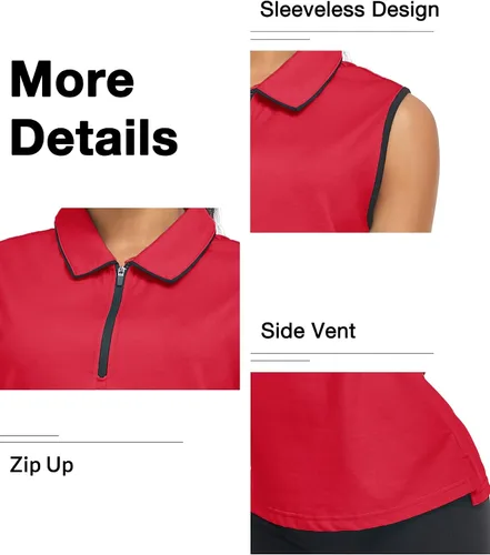 Vista 4 de SWISSWELL Camisas de golf para mujer, sin mangas, sin arrugas, estampado casual, verano, SMLXLXXL