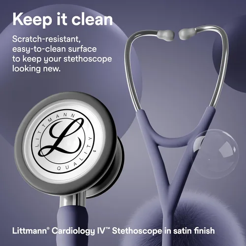 Vista 3 de Estetoscopio de diagnóstico 3M Littmann Cardiology IV, 6187C, más de 2 veces más fuerte, pesa menos, tubo de 27" con acabado satinado azul
