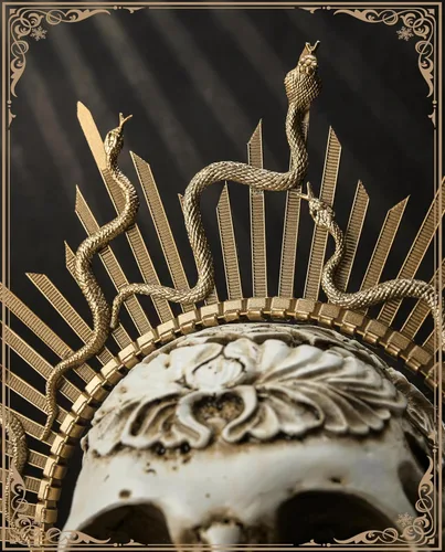 Vista 4 de Zivyes Medusa Halo Crown Bronze Sunburst Halo Snake Headpiece Halloween Accesorios