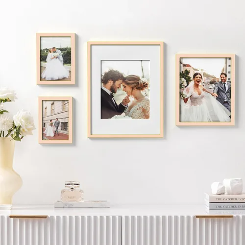 Vista 8 de eletecpro 4x6 Enamel Picture Frame with Real Glass Cover, Pink, 1-Pack Rosa con oro