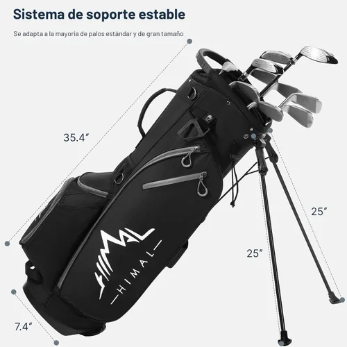Vista 7 de GoHimal Lightweight 14-Way Golf Stand Bag for Men & Women Durable Club Bag, Dual Straps, Multiple Pockets, Rain Hood Included