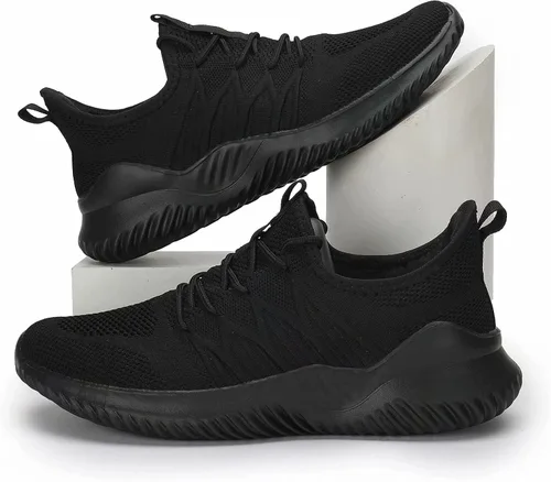 Vista 5 de Zapatos deportivos para correr para hombre, zapatillas sin cordones para caminar, ligeros, transpirables, informales, con suela suave, entrenadores