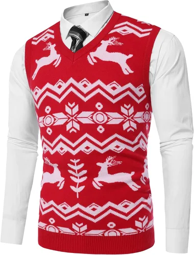 Vista 28 de Amussiar Suéter casual para hombre, chaleco con cuello en V, ajustado, sin mangas, suéter de punto