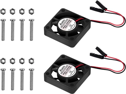 Vista 8 de Aokin Ventilador de refrigeración Raspberry Pi DC 5V/3.3V Ventilador de refrigeración de CPU sin escobillas con tornillos para Raspberry Pi 4 B, Pi